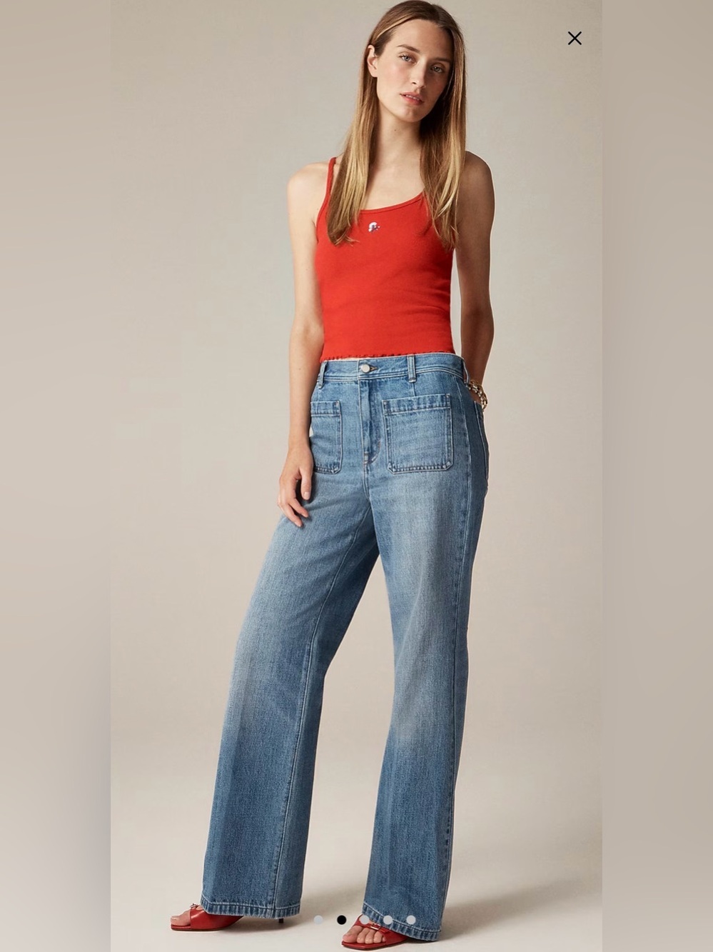 ROUJE X J.CREW • Marin high-rise flare jean patch pockets - size 32